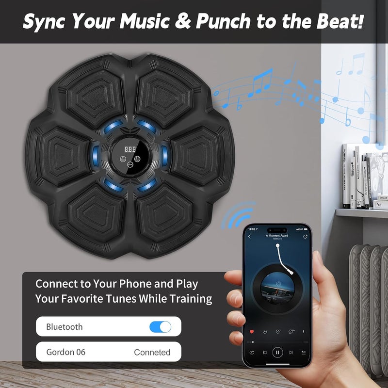 Bufferzone Music Boxing Machine, Music Punching Machine for Adults Kids, Interactive Boxing Target Wall Mounted with Gloves, Gift for Family Friends Large Size - Image 2